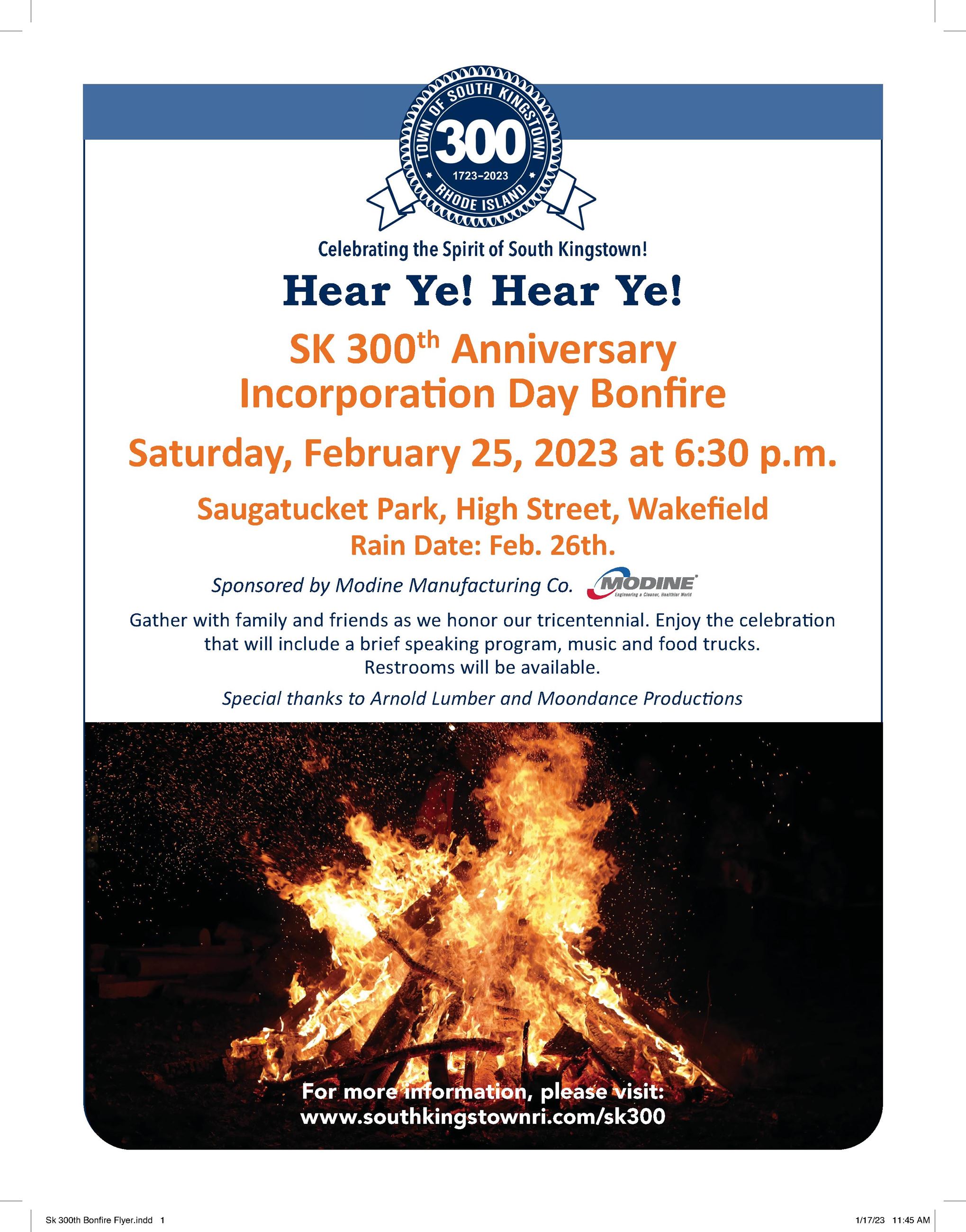 Master Flyer SK 300th Incorporation Day Bonfire